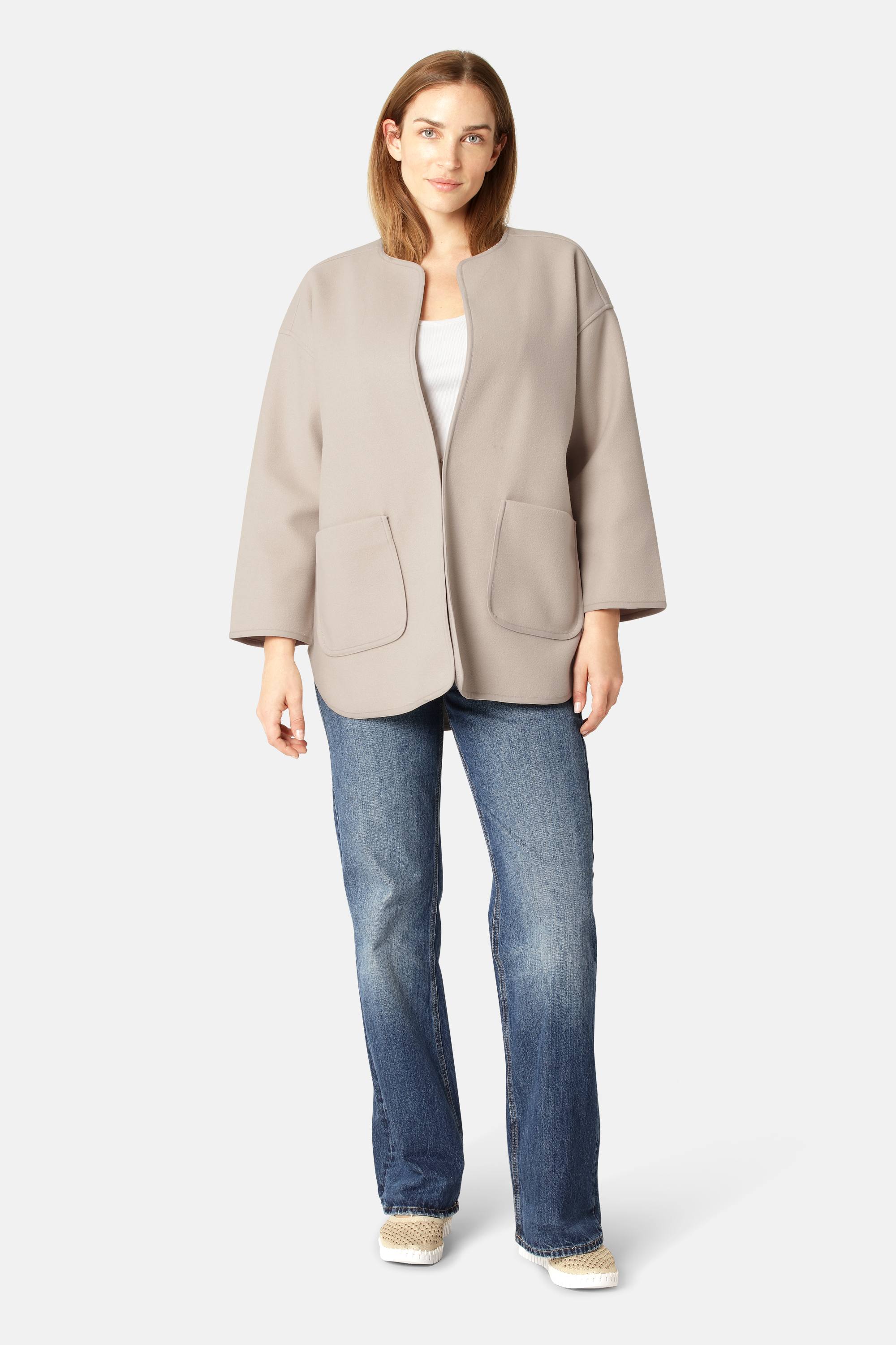 Følt Casual Jakke - White Pepper